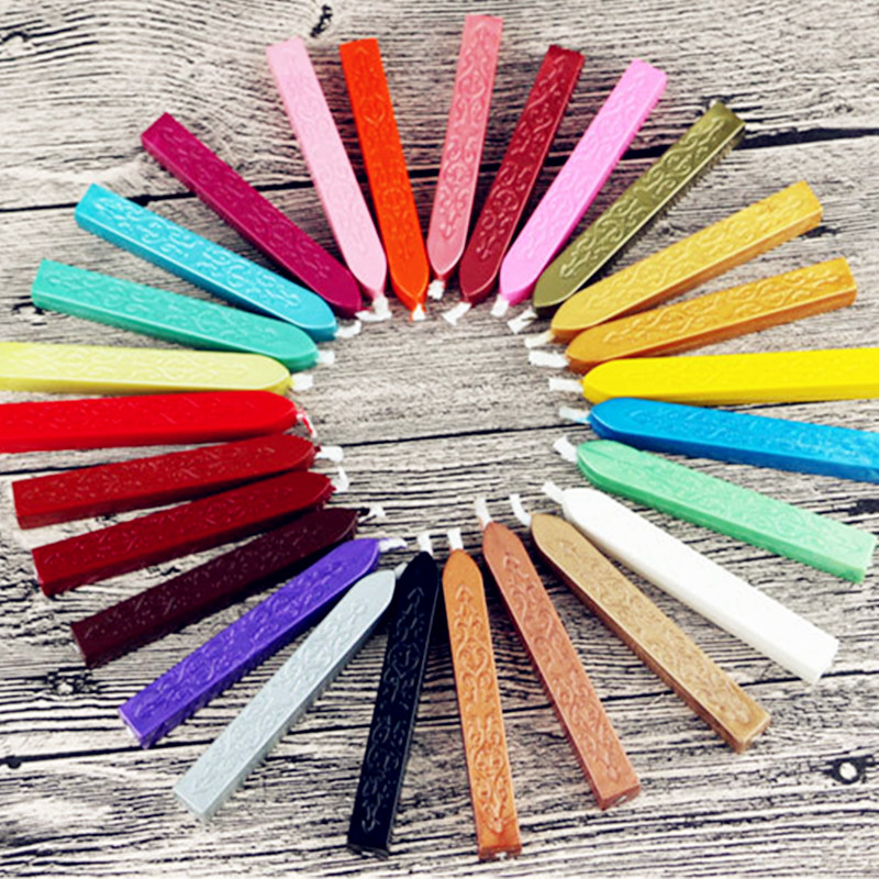 1 Pc 12 Color Seal Wax Stick Candle Wick Envelope Home Wedding Party Event Decorating Invitation Stamp Letter Card Tools Supply