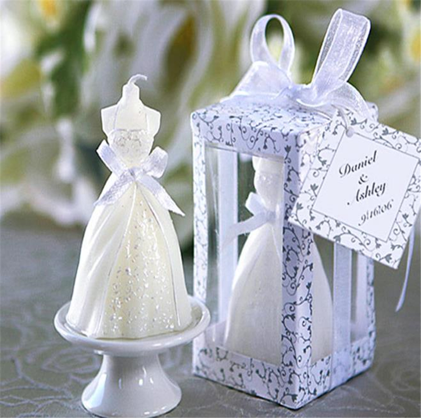 1Pc White Bride Gown/Dress Shape Design Candle