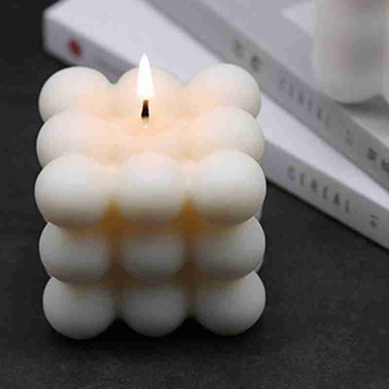 1pc Cube Wax Fragrance Candle Bougie Rose Scented Candles Home Geometric Decoration Cube Wax Fragrance Candle