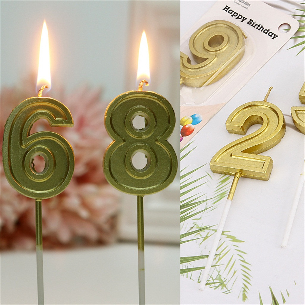 Glitter Number Candles Gold Happy Birthday Cake Rose Gold Number Candles Birthday Cake Decoration For Princess Candy Bar