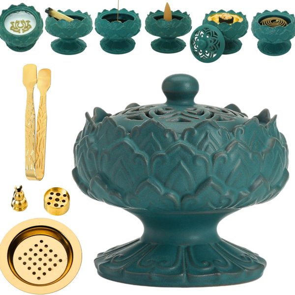 Zen Lotus Ceramic Incense Burner